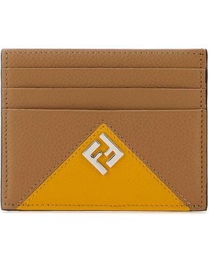 Fendi Leather Card Holder - Orange