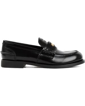Miu Miu Leather Loafers - Black