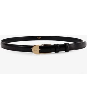 Celine Bc-25 Leather Belt - White