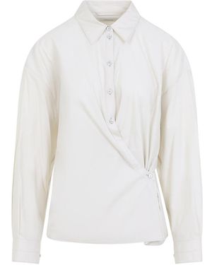 Lemaire Straight Collar Twisted Shirt - White