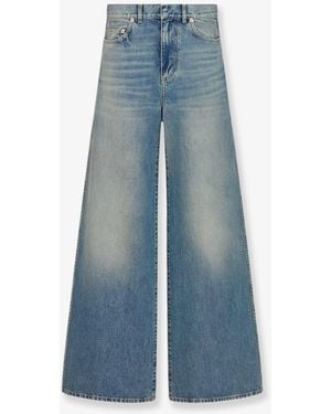 Dior Stone-Washed Jeans With Oblique Motif Inside - Blue