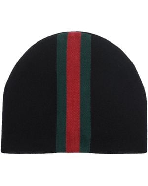 Gucci Web Tape Wool Hat - Black