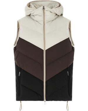 Kiton Chevron Stitching Padded Vest - Gray