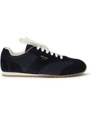 Prada Suede And Fabric Sneakers - White