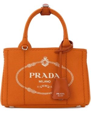 Prada Orange Canvas Mini Jardinière Handbag
