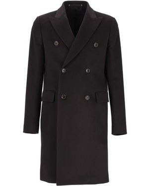 Paul Smith Double-Breasted Wool And Cashmere Coat - Black