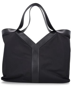 Saint Laurent Large Nylon "Y" Tote Bag - Black