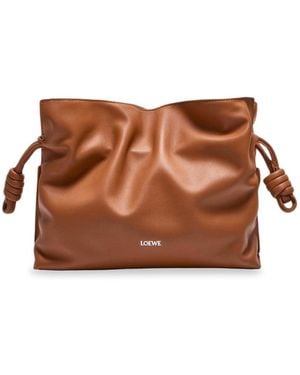 Loewe Medium Flamenco Clutch Bag - Brown