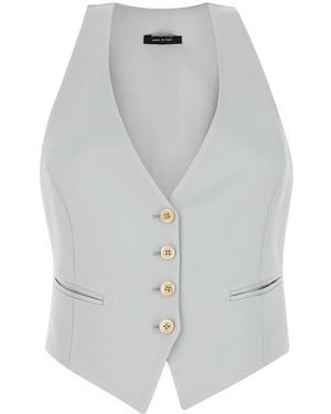 Tom Ford Wide Leg Tuxedo Tailored Pants - Gray
