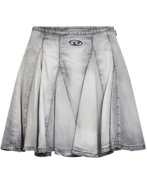 DIESEL Denim De-Spiki-Fsi Pleated Mini Skirt - Gray