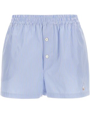 Moschino Striped Cotton Poplin Boxer Shorts - Blue
