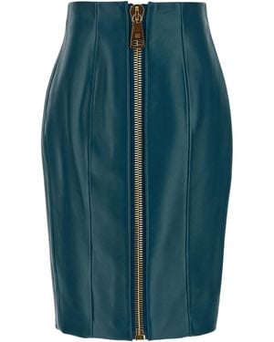 Balmain Xl Zip Skirt - Blue