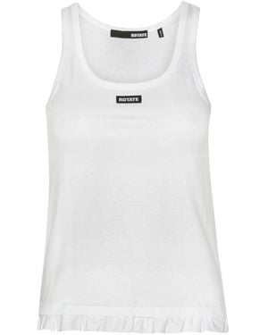ROTATE BIRGER CHRISTENSEN Logo Scoop Neck Top - White