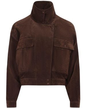 Saint Laurent Boxy Blouson - Brown