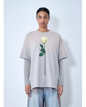 Acne Studios Layered Graphic T-Shirt - Gray