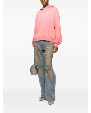 Acne Studios Logo Cotton Hoodie - Pink