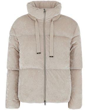 Herno Jacket With High Collar And Long Sleeves - Gray
