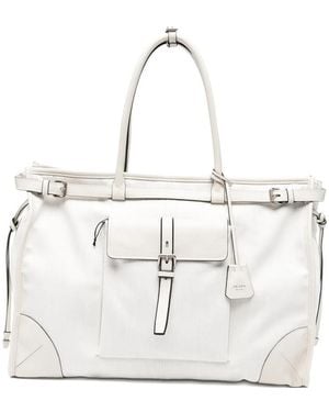 Prada Neutrals Tote Bags - White