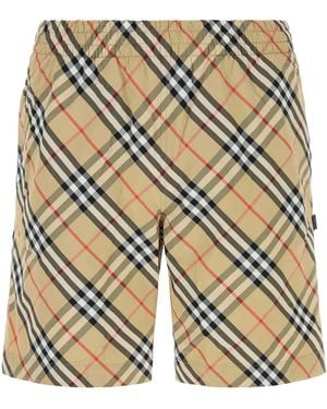 Burberry Check Swim Shorts - Natural