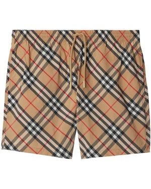 Burberry Check Print Bermuda Swimsuit - Gray