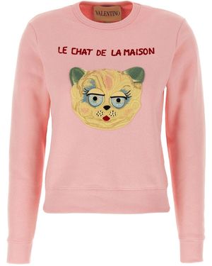Valentino Garavani 'Le Chat De La Maison' Sweatshirt - Pink