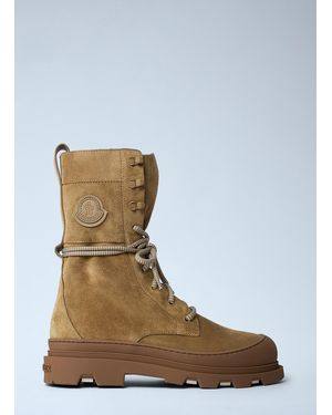 Moncler Vera Logo Patch Boots - Brown