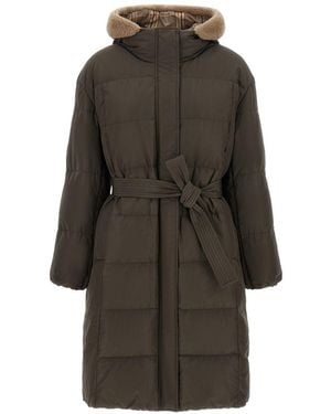 Brunello Cucinelli Long Down Jacket - Gray