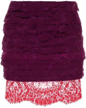 Saint Laurent Tyrian Jacquard Mini Skirt - Purple