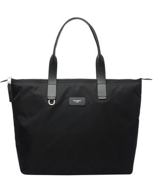 Dolce & Gabbana Dolce&Gabbana Medium Shopping Bag With Logo - Black