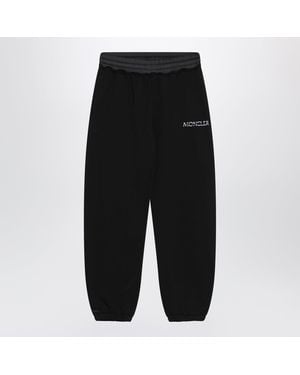 Moncler Cotton Jogger Pants With Logo - Black