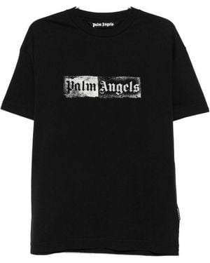 Palm Angels Stamp Logo Cotton T-Shirt - Black