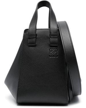 Loewe Hammock Compact Leather Handbag - Black