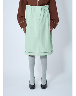 Prada Cotton Midi Skirt - Green
