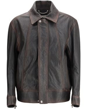 Golden Goose Nappa Leather Bomber Jacket - Black