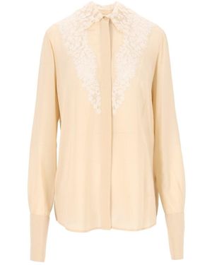 Fendi Parchment-Colored Georgette Shirt - Natural