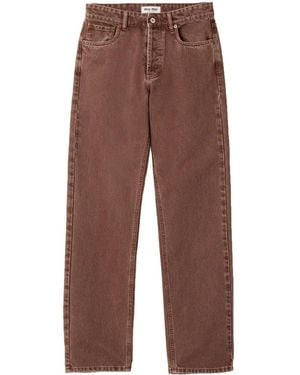 Miu Miu Five-Pocket Bull Denim Pants - Brown