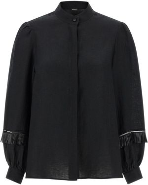 Kiton Fringed Shirt - Black