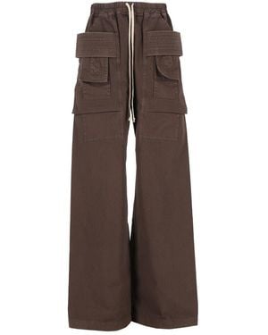Rick Owens Drkshdw Cotton Twill Cargo Pants - Brown