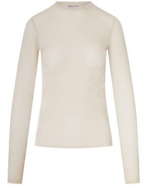 forte_forte Marbled Velvet Effect T-Shirt - White