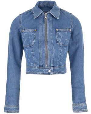 Marine Serre Clothing Jackets - Blue