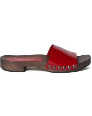 サンダル・ミュール Miu Miu Suede Flat Sandals Miu Miu Flat sandals for Women | Online Sale up to 36% off