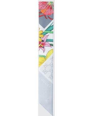 Gucci Floral Motif Silk Bandeau - White