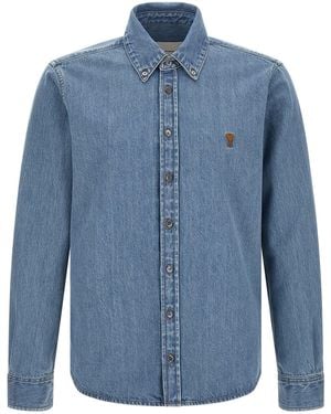 Ami Paris Adc Denim Shirt - Blue