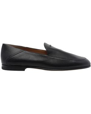 Tod's Logo Leather Sabot Loafers - Black