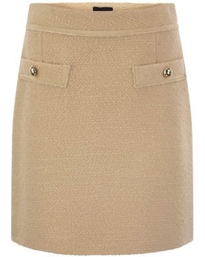 Fay Wool Short Skirt - Natural