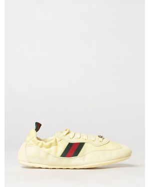 Gucci Shift Low-Top Suede And Mesh Sneakers With Web Stripe - Natural