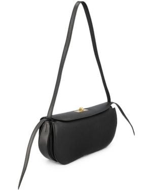 Celine Turnlock Leather Shoulder Bag - Black