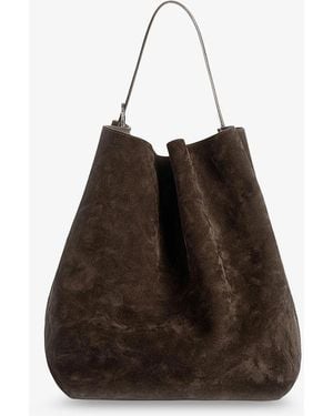 TOTEME Suede Belted Tote Shoulder Bag - Brown