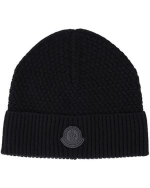 Moncler Beanie With Logo - Black
