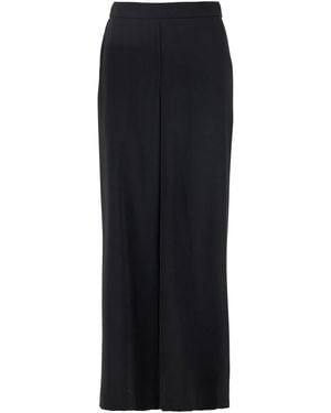 P.A.R.O.S.H. Pants With Wide Leg And Elastic Rear Waist - Black